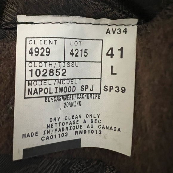 Barcelino San Francisco cashmere brown suit blazer men’s L 41 - Picture 6 of 11